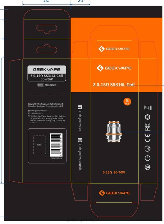 GeekVape 4LZN7 z0,15 ohm ss316l - GEEK VAPE shop 5 stks/pak z-serie spoel